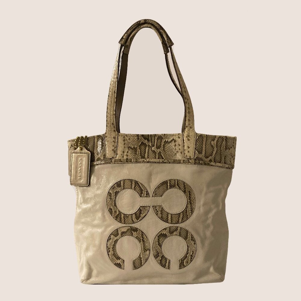 COACH 17043 Audrey Python Slim Tote